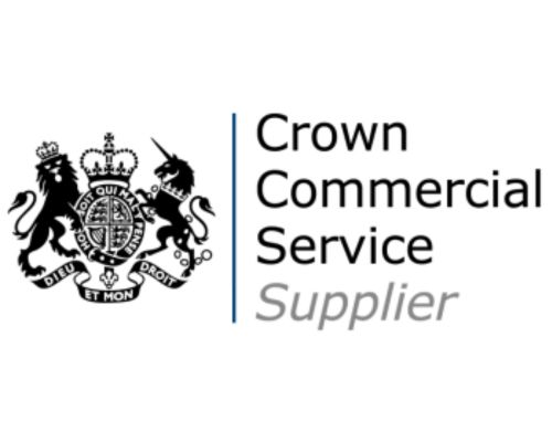 Crown Commercial Service logo with the royal coat of arms and the text 'Crown Commercial Service' and 'Supplier'.
