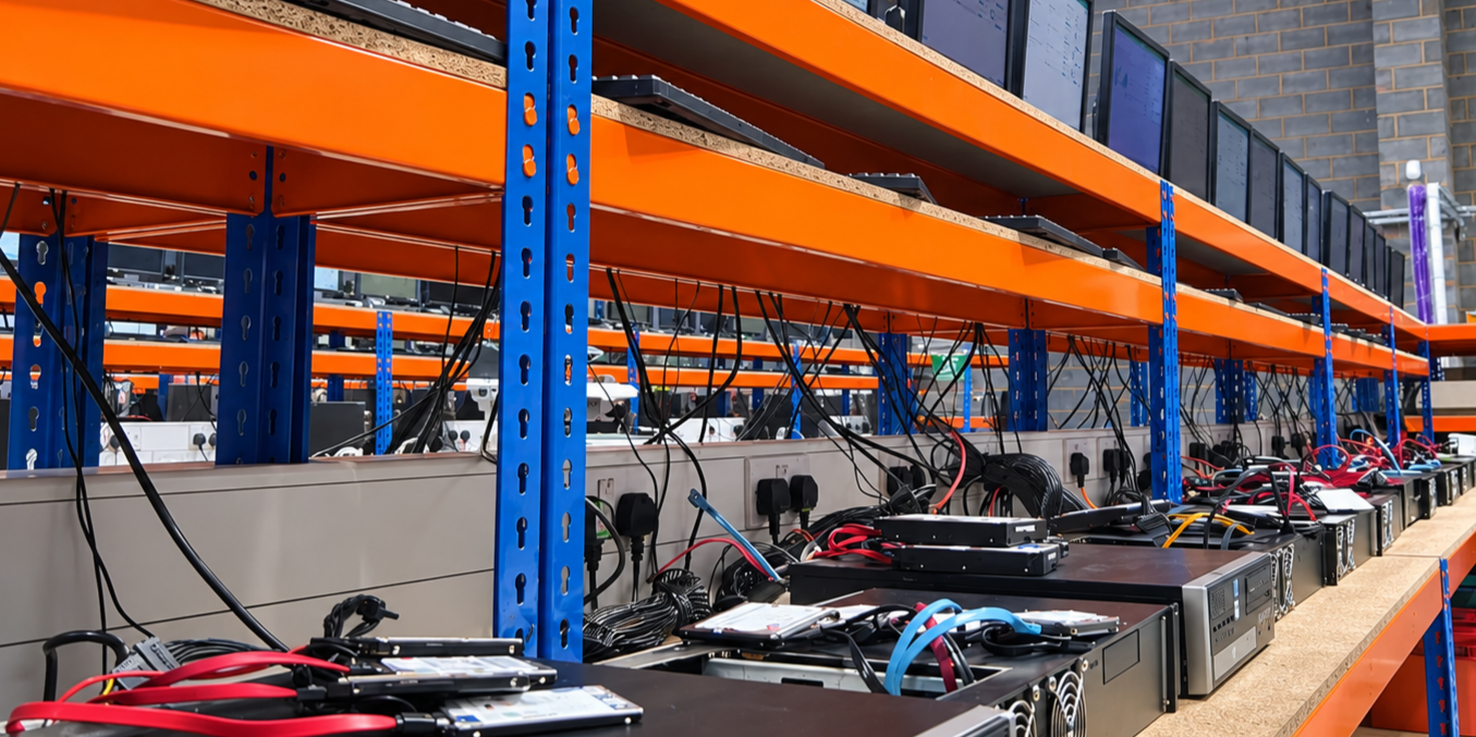 Cryptographic Erase for SSDs p Assembly Line 3 - Gigacycle Encrypted SSDs being prepared for secure data sanitisation and potential reuse.