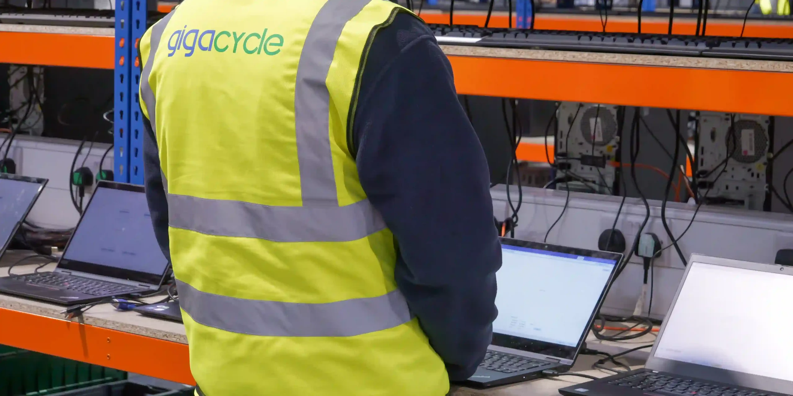 Worker securely erasing data from a laptop